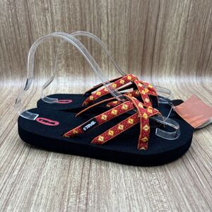 TEVA OLOWAHU RED SHAWL MUSH SANDALS FLIP FLOPS SIZE 6 WOMEN’S NEW WITH TAGS